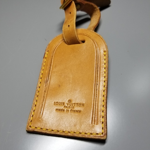 LOUIS VUITTON Vachetta leather luggage tag France - Picture 3 of 13